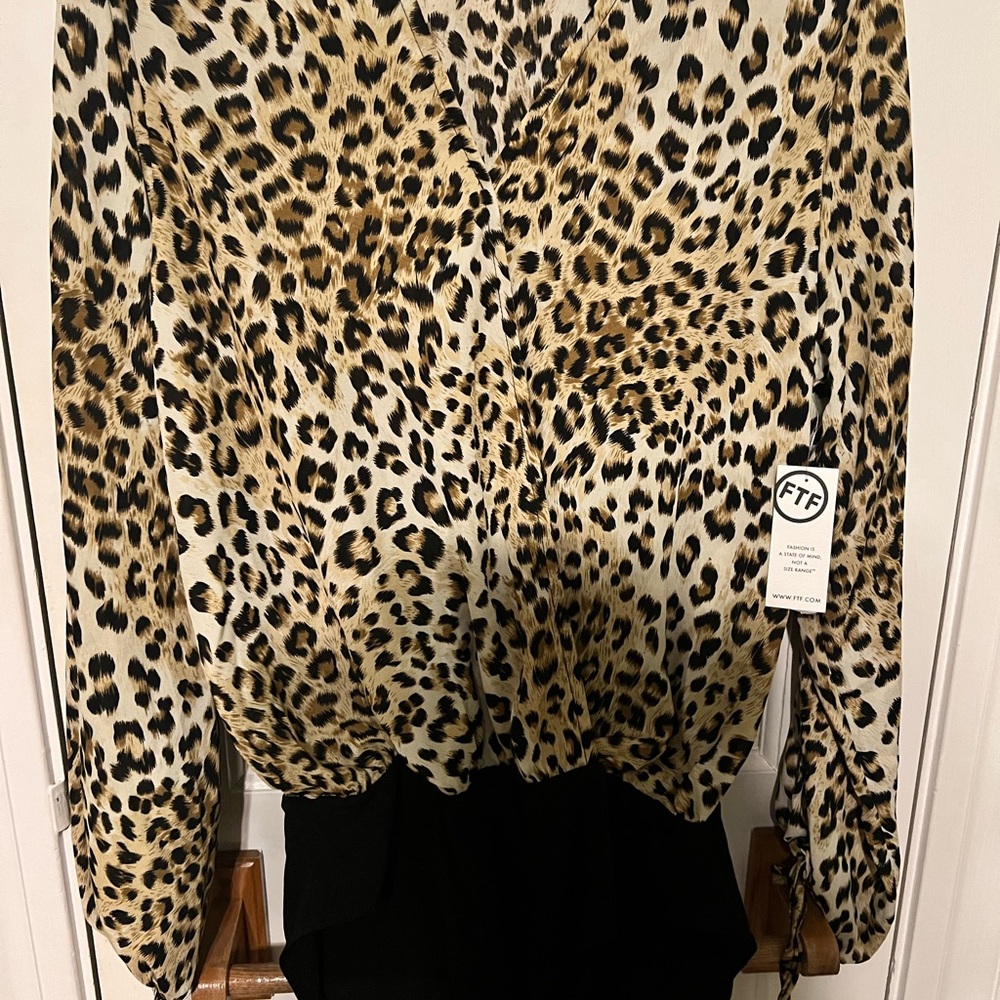 Leopard snap closure bodysuit